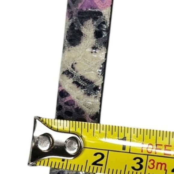 Lodis Embossed Textured Leather Snake Print Double Wrap Belt Size Medium - Picture 10 of 14